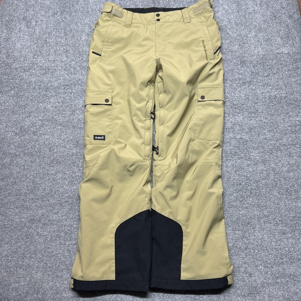 Planks Snow Pants Mens Medium Beige Insulated Waterproof Ski Pockets